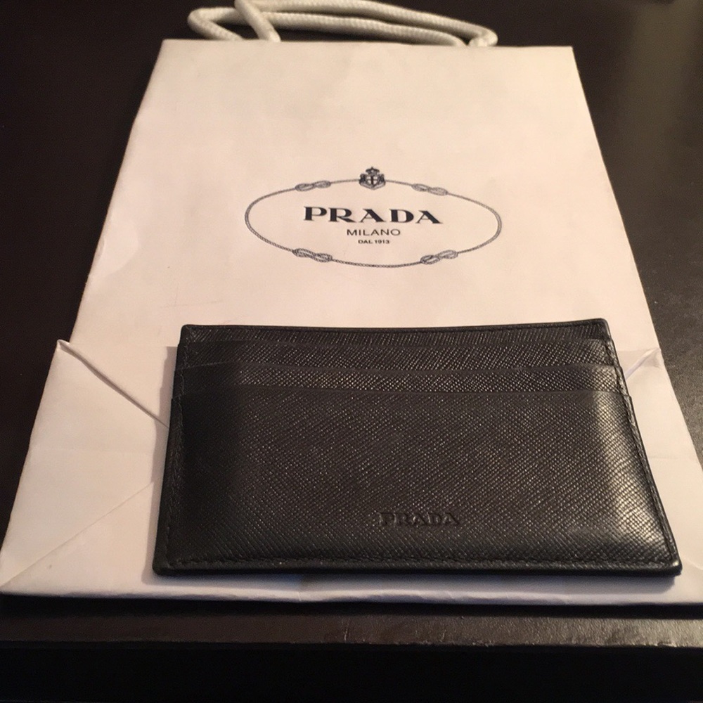 Prada leather card holder